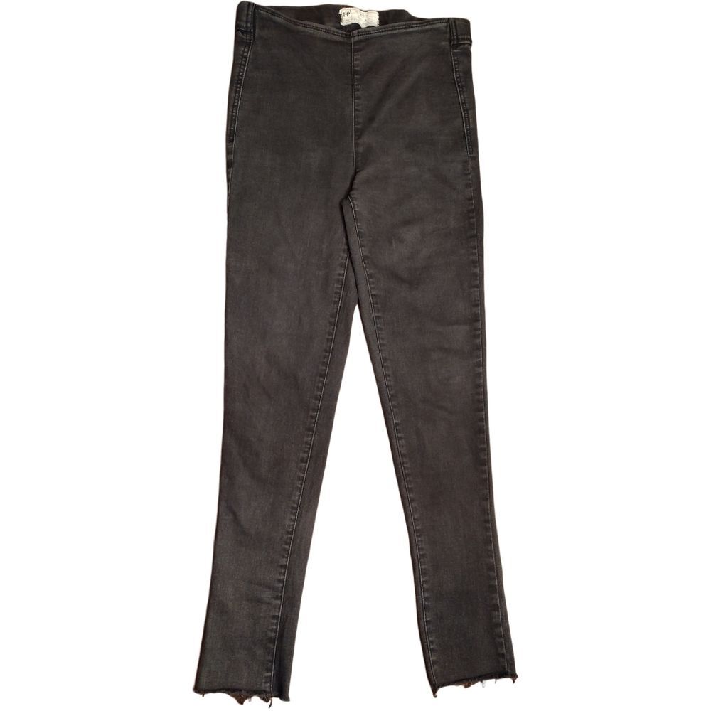 Free People High-Rise Raw Hem Jegging, Size 27, Black Wash